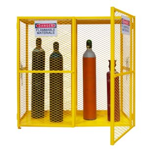 Durham Manufacturing EGCVC20-50 Gas Cylinder Cabinet / Cage for Vertical Storage of up to 20 Cylinders - Manual Close Doors