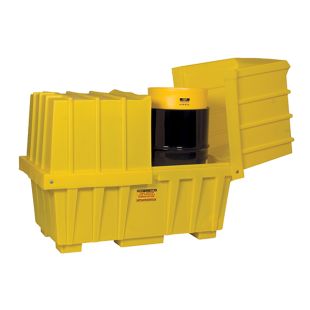 Eagle Manufacturing 1626 - Yellow 110 Gallons 2 Drum Low-Profile Workstation