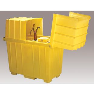 Eagle Manufacturing 1628 - Yellow 220 Gallons 2 Drum High-Profile Workstation with 34"