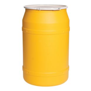 Eagle Manufacturing 1656 High Density Polyethylene 55 Gallon Lab Pack with Plastic Lever-Lock - Yellow
