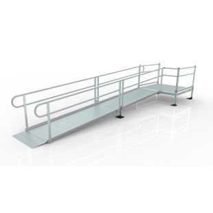 EZ-ACCESS PATHWAY&reg; 3G SOLO Modular Access Systems with Two-Line Horizontal Handrails