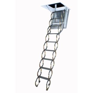 Fakro LSF Series Scissors Attic Ladders - 60 Minute Fire Rated - 350 lbs
