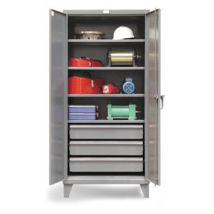 Strong Hold Heavy Duty Storage Cabinets with Lower Drawers