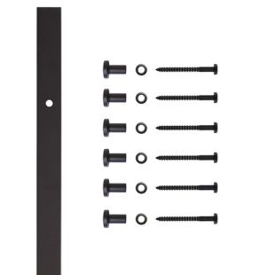 Black Flat Rails for Furniture Rolling Door Kits