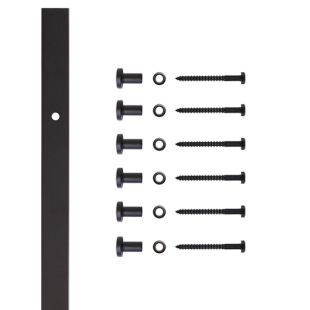 Black Flat Rails for Furniture Rolling Door Kits