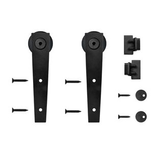 Quiet Glide NT.1310.02.08 Wedge Black Hardware for Mini Furniture Rolling Doors (Rail Sold Separately)
