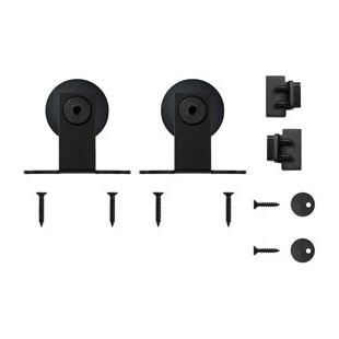 Quiet Glide NT.1310.03.08 Top Mount Black Hardware for Mini Furniture Rolling Doors (Rail Sold Separately)