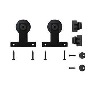 Quiet Glide NT.1310.04.08 Front Mount Black Hardware for Mini Furniture Rolling Doors (Rail Sold Separately)