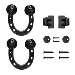 Quiet Glide NT.1310.06.08 Horseshoe Black Hardware for Mini Furniture Rolling Doors (Rail Sold Separately)