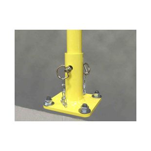 Garlock 404902S Single Post Rail Base (Used at Ends) for Permanent Mount Guardrail Safety Railings