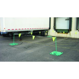 Garlock 400638 Sentinel Flat Base Original Warning Line System - 4 Bases and 4 Stancions with 100' of Flags