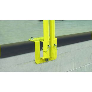 Garlock 404905S Wrap-Over Pit Mount Double Post Base for Permanent Mount Guardrail Safety Railings