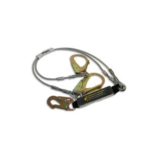 Guardian 01243 - 6' Double-Leg Cable Lanyard with Rebar Hook End