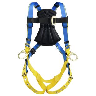Werner H232002 Blue Armor 1000 Safety Harness - 3 D Rings - Pass Through Chest - Tongue Buckle Legs - Med/Large