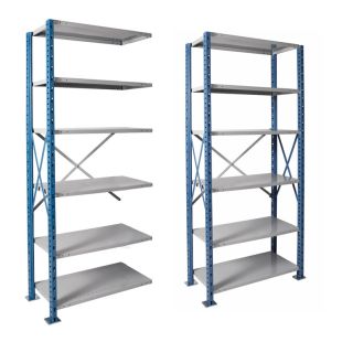 Hallowell 6-Shelf H-Post High Capacity Open Type Shelving Units