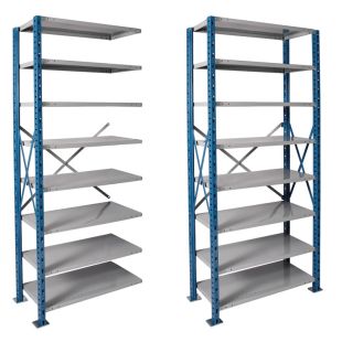 Hallowell 8-Shelf H-Post High Capacity Open Type Shelving Units