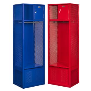 Hallowell Welded Open-Front Gear/Sport Lockers with Upper Security Box and Foot Locker
