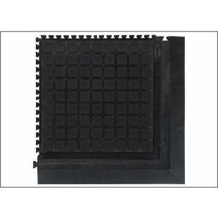 Andersen Hog Heaven III Comfort Modular Tile Anti-Fatigue Mat Corner Section - 18" x 18" - Black