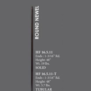 House of Forgings 16.5.11-T - 1-3/16" Round Hollow Core Newel - Ash Grey