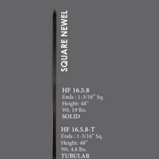 House of Forgings 16.5.8 - 1-3/16" Square Solid Newel - Satin Black