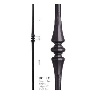 House of Forgings 1" Tapered Single Sphere Solid Round Newels