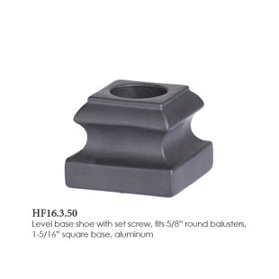 House of Forgings Aluminum Flat Shoes with Set Screw for 5/8" Round Ended Balusters