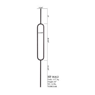 House of Forgings 1/2" Oval Hollow Balusters