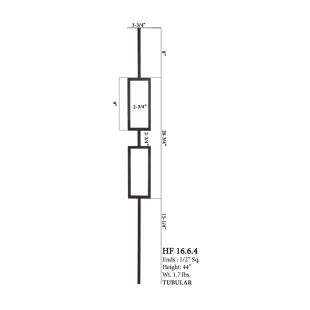 House of Forgings 1/2" Double Square Hollow Balusters
