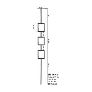 House of Forgings 1/2" Triple Square Hollow Balusters
