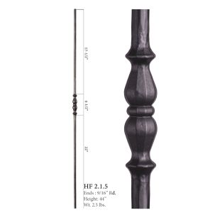 House of Forgings 9/16" Single Knob Solid Round Balusters