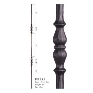 House of Forgings 9/16" Double Knob Solid Round Balusters
