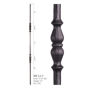 House of Forgings 9/16" Double Knob Solid Round Balusters