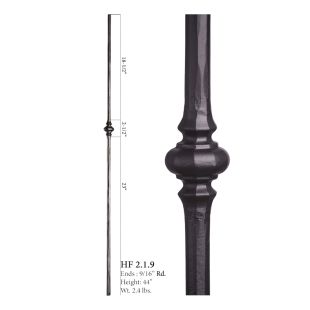 House of Forgings 9/16" Single Knuckle Solid Round Balusters