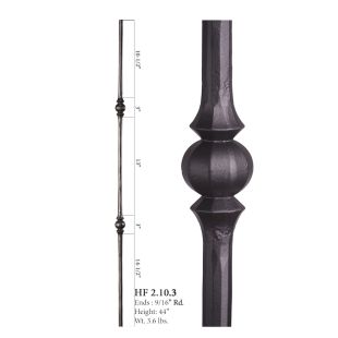 House of Forgings 9/16" Double Sphere Solid Round Balusters
