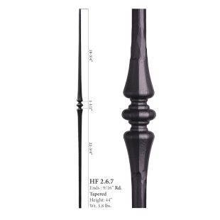 House of Forgings 9/16" Single Knuckle Tapered Bar Solid Round Balusters