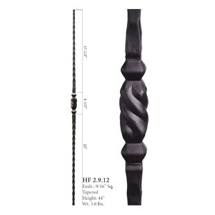 House of Forgings 9/16" Single Knob Solid Square Balusters