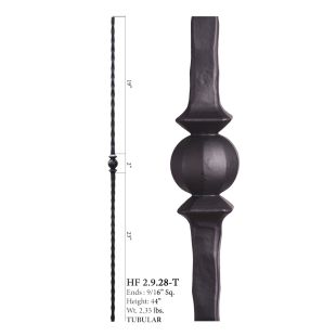 House of Forgings 9/16" Single Sphere Hollow Core Square Balusters