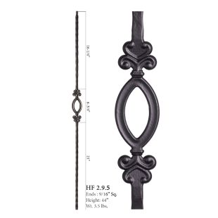 House of Forgings 9/16" Single Oval Solid Square Balusters