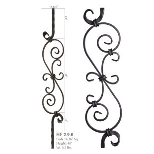 House of Forgings 9/16" Scroll 15-9/16" x 5 1/4" Solid Square Balusters