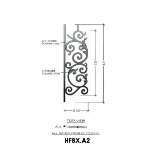 House of Forgings HFBX.A2 Bordeaux Concave Panel for Level Balcony / Straight Rail
