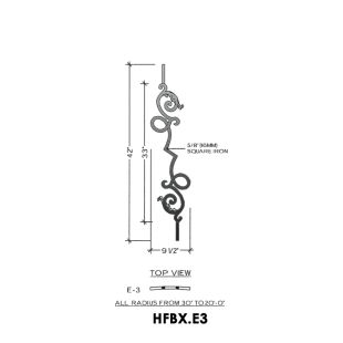 House of Forgings HFBX.E3 Bordeaux Convex Panel for Greater than 40 Degree Angles