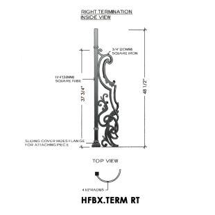 House of Forgings HFBX.TERM RT Bordeaux Terminating Panel for Right Termination