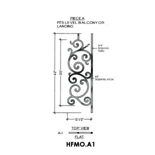 House of Forgings HFMO.A1 Milano Flat Panel for Level Balcony / Straight Rail