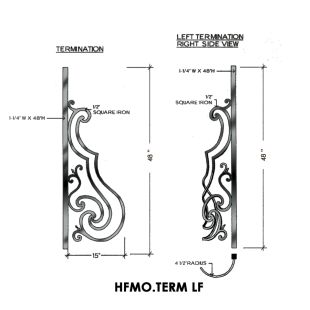 House of Forgings HFMO.TERM-LF Milano Terminating Panel for Left Termination