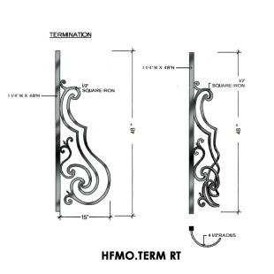 House of Forgings HFMO.TERM-RT Milano Terminating Panel for Right Termination