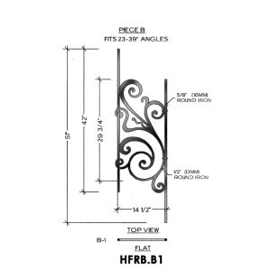 House of Forgings HFRB.B1 Rebecca Flat Panel for 23 - 39 Degree Angles