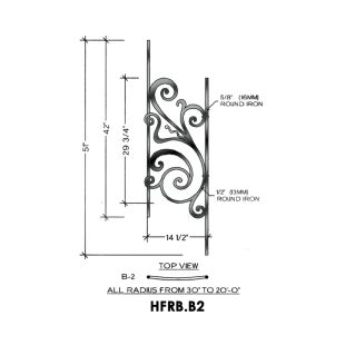 House of Forgings HFRB.B2 Rebecca Concave Panel for 23 - 39 Degree Angles