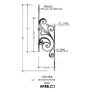 House of Forgings HFRB.C1 Rebecca Flat Panel for 40 - 52 Degree Angles