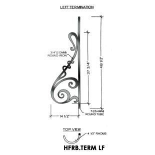 House of Forgings HFRB.TERM-LF Rebecca Terminating Panel for Left Termination