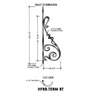 House of Forgings HFRB.TERM-RT Rebecca Terminating Panel for Right Termination